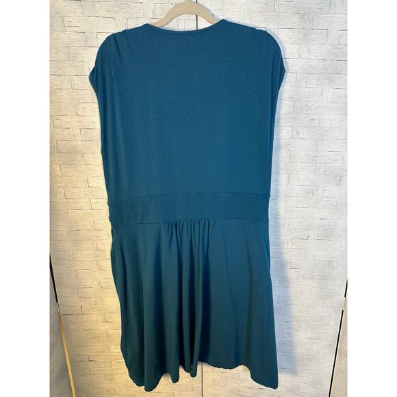 Lands end women’s dress pullover casual cap sleeve rushed front twist plus size - Picture 2 of 11